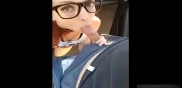 School girl suckig and fucking outside of the car